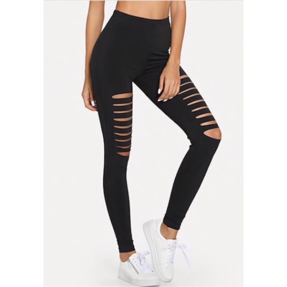 Pants - 🎊🎉 SALE! Black Ladder Ripped Leggings FINAL